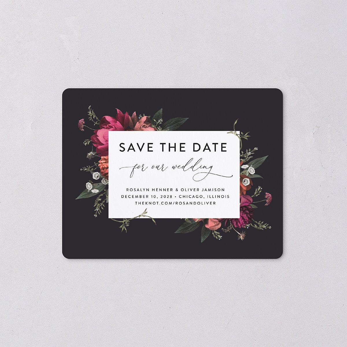 Blooming Botanical Save The Date Magnets Midnight Magnet Paper