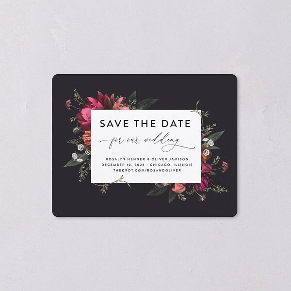 Blooming Botanical Save The Date Magnets Midnight Magnet Paper