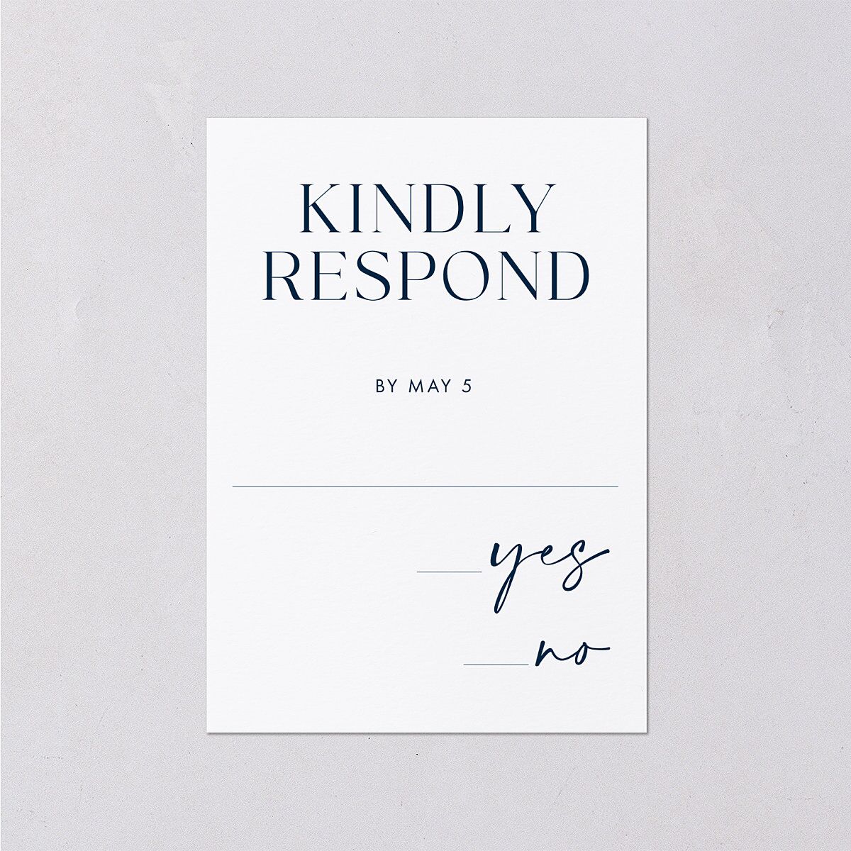 Modern Contrast Wedding Response Cards Navy Signature Standard