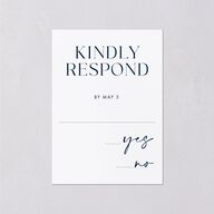 Modern Contrast Wedding Response Cards Navy Signature Standard