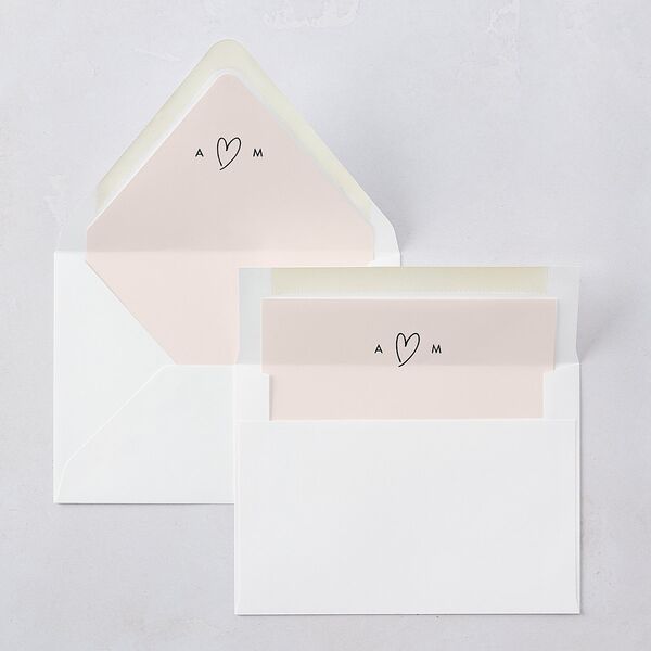 Elegant Heart Euro Envelope Liners Pure White Luxe