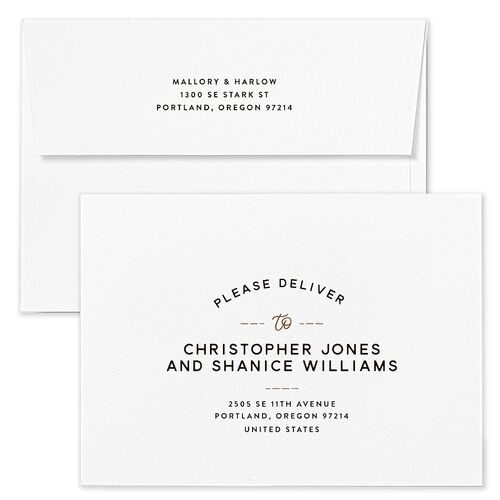 Western Denim Bridal Shower Invitation Envelopes White Pure White Both Recipient and Return Addresses Signature Standard