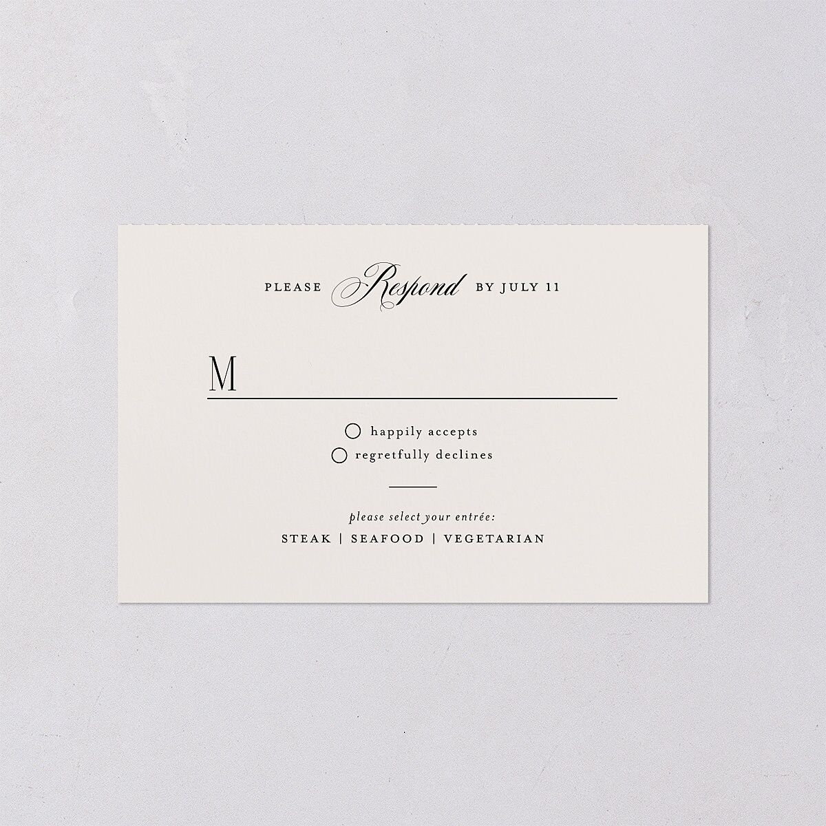 Cosmopolitan All-in-One Wedding Invitations Champagne Signature Light Both Recipient and Return Addresses No