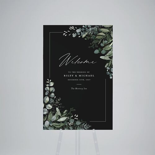 Gorgeous Greenery Standard Welcome Sign Large Charcoal Standard Indoor Foam Core L Welcome