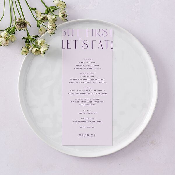 Real Talk Menus Sheer Lilac Signature