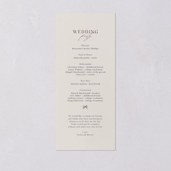 Simple Boho Flowers Wedding Programs Champagne Signature