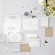 Papel Picado De Mexico Save The Date Cards Taupe Signature smooth Blank No Standard