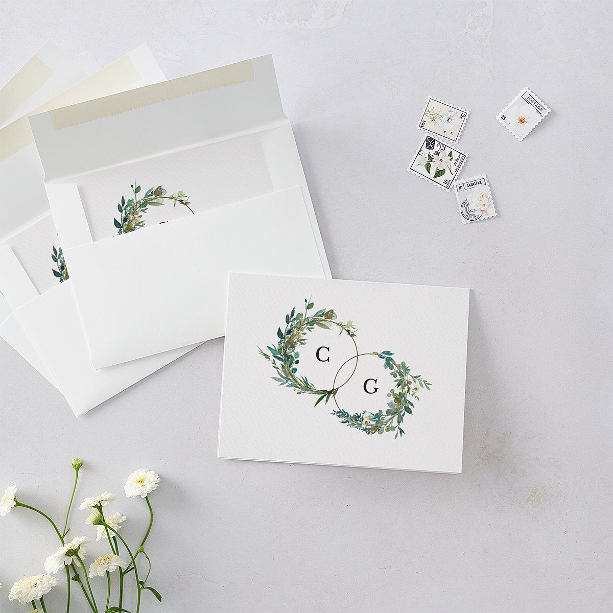Leafy Hoops Thank You Cards — view 2