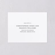 Elegant Polished Minimalist All-in-One Wedding Invitations Pure White Signature Light Both Recipient and Return Addresses No