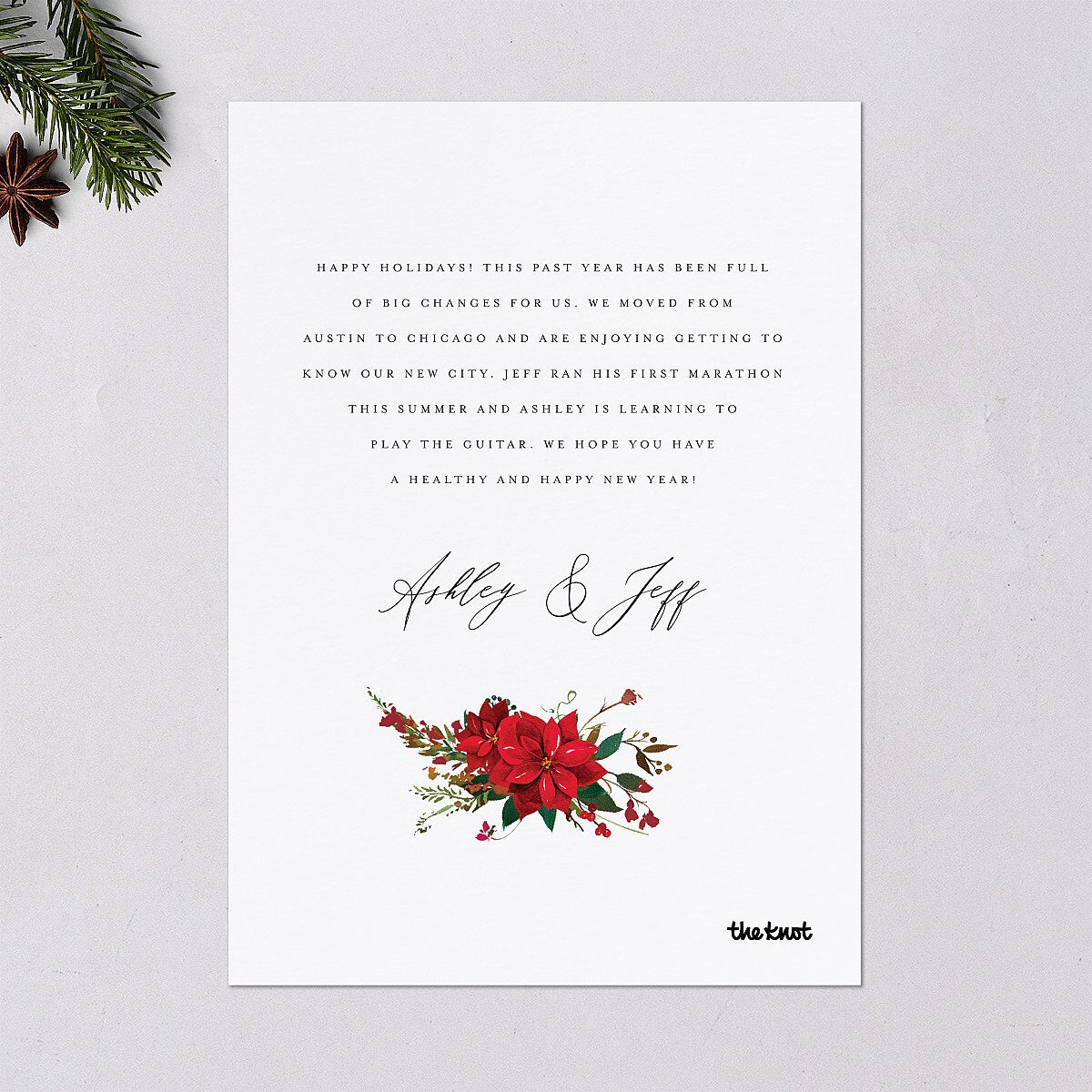 Boho Wildflower Holiday Holiday Cards Ruby Signature Blank Standard Portrait