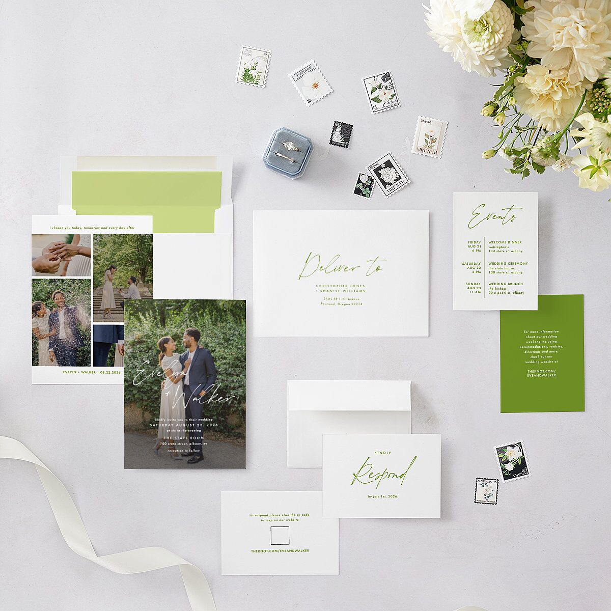 Picture This Photo Wedding Invitations Greenery Signature Blank No Standard