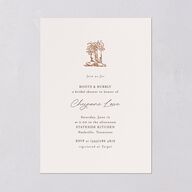 Western Wild Horses Bridal Shower Invitations Copper Signature Blank