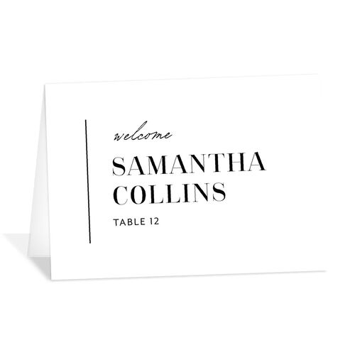 Classic Border Place Cards Pure White Signature