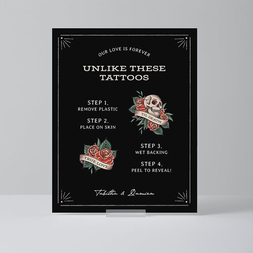 Til Death Tattoos Standard Favor Tabletop Sign Small Midnight Standard Indoor Foam Core S Tabletop Favor