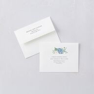 Elegant Hydrangea Bridal Shower Thank You Cards Dusty Blue