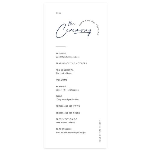 Modern Arc Wedding Programs Moody Blue Signature
