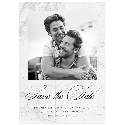 Formal Nautical Save The Date Cards Midnight Signature smooth Blank No Standard