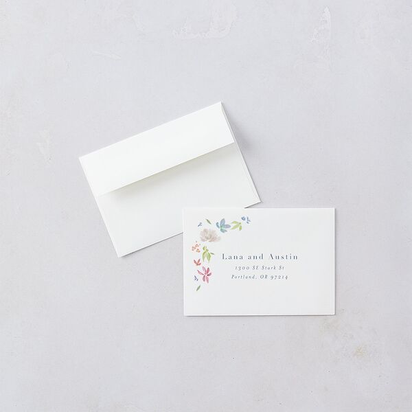 Floral Appliqué Wedding Response Cards Slate Signature Standard