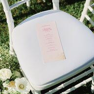 Shimmering Frame Wedding Programs Gold Pink Cotton Signature