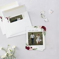 Beloved Floral Save The Date Magnets Dark Berry Magnet Paper