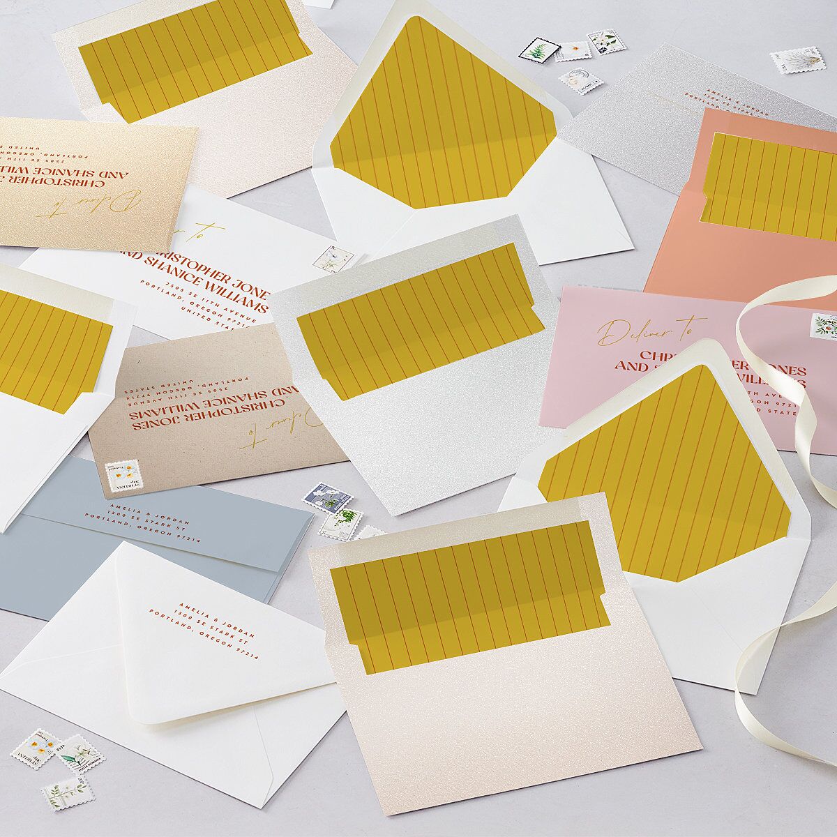 Wedding Of The Century Euro Envelope Liners Burnt Orange Luxe