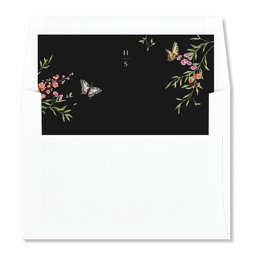 Rustic Butterflies Envelope Liners Charcoal Standard