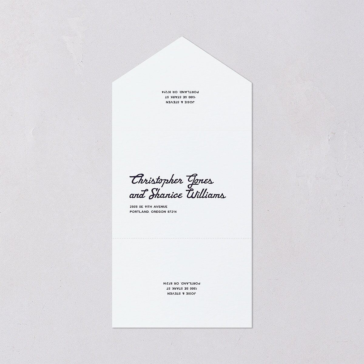 Vintage Retro Ski Poster All-in-One Wedding Invitations Pure White Signature Light Both Recipient and Return Addresses No