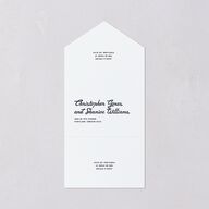 Vintage Retro Ski Poster All-in-One Wedding Invitations Pure White Signature Light Both Recipient and Return Addresses No