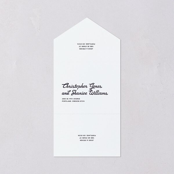 Vintage Retro Ski Poster All-in-One Wedding Invitations Pure White Signature Light Both Recipient and Return Addresses No