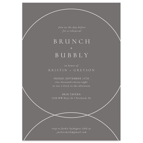 Minimal Rings Rehearsal Dinner Invitations Charcoal Signature Blank Standard