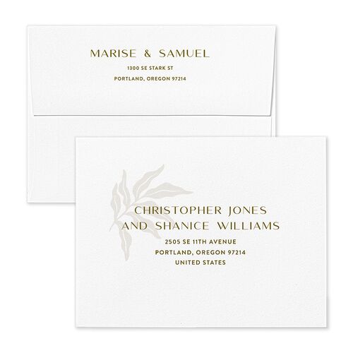 Impressionist Paradise Thank You Card Envelopes Kraft Salmon Both Recipient and Return Addresses Signature Standard