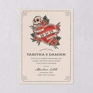 Til Death Tattoos Wedding Invitations Linen Signature Blank No Standard