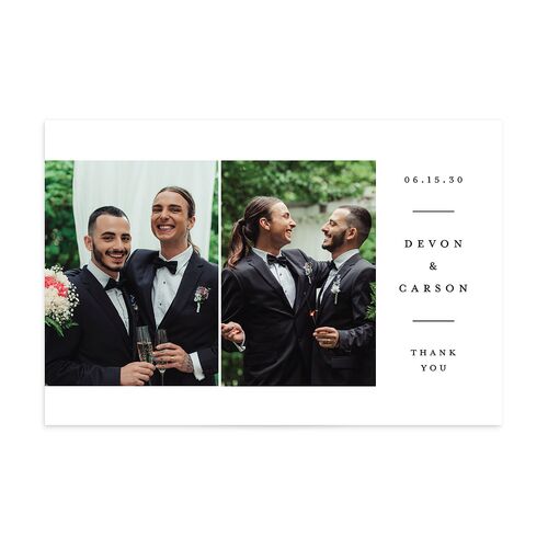 Elegant Photo Sidebar Thank You Postcards Pure White