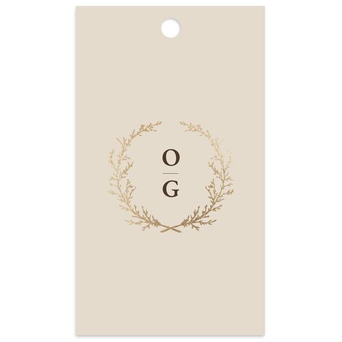Gilded Wreath Favor Gift Tags Gold Champagne Signature