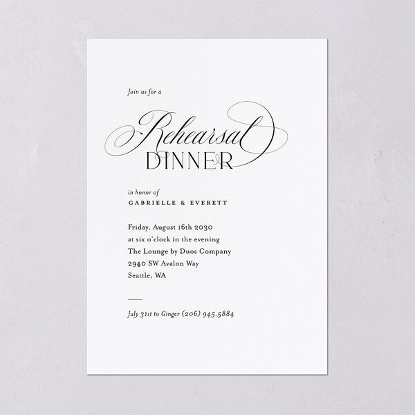 Opposites Attract Rehearsal Dinner Invitations Licorice Signature Blank