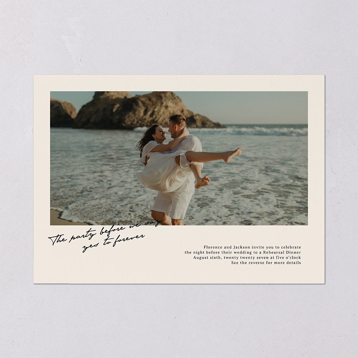 Vintage Film Rehearsal Dinner Invitations Sand Signature Blank Standard