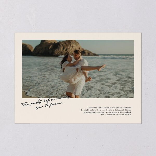 Vintage Film Rehearsal Dinner Invitations Sand Signature Blank Standard