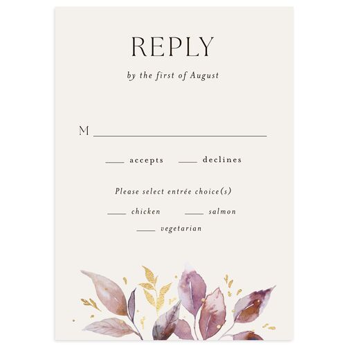 Autumn Frame Wedding Response Cards Gold Orchid Signature Standard