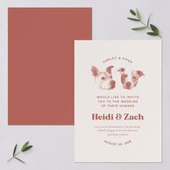 Custom Pet Portrait Wedding Invitations Desert Rose Signature Blank