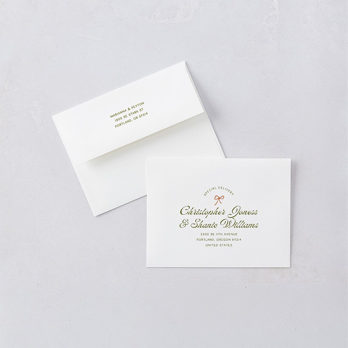 Whimsical Drawn Flowers Save the Date Petite Card Envelopes White Thyme Both Recipient and Return Addresses Signature Standard