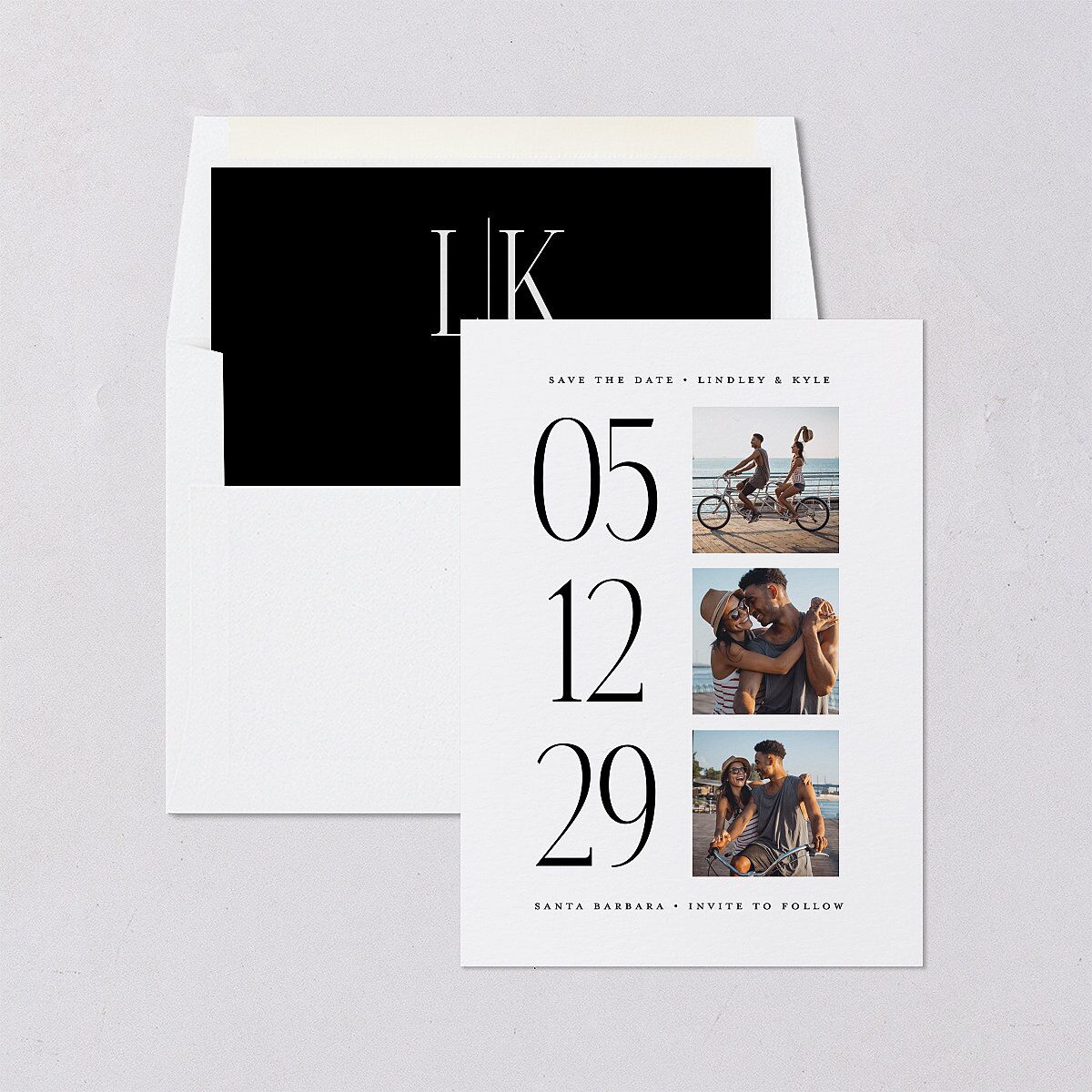 Display Date Save the Date Cards Midnight Signature smooth Blank No Standard