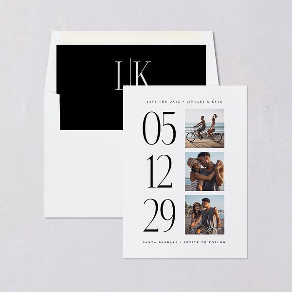 Display Date Save the Date Cards Midnight Signature smooth Blank No Standard