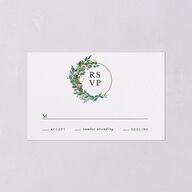 Leafy Hoops All-in-One Wedding Invitations Eucalyptus Signature Light Both Recipient and Return Addresses No