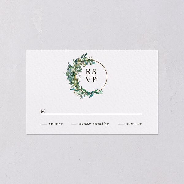 Leafy Hoops All-in-One Wedding Invitations Eucalyptus Signature Light Both Recipient and Return Addresses No