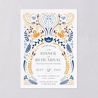 Nordic Folk Rehearsal Dinner Invitations Butterscotch Signature Blank