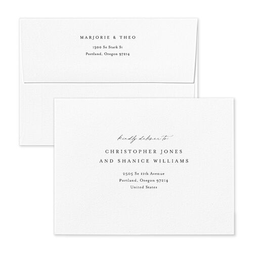 Joyful Union Thank You Card Envelopes Blue Pure White Return Address Signature Standard