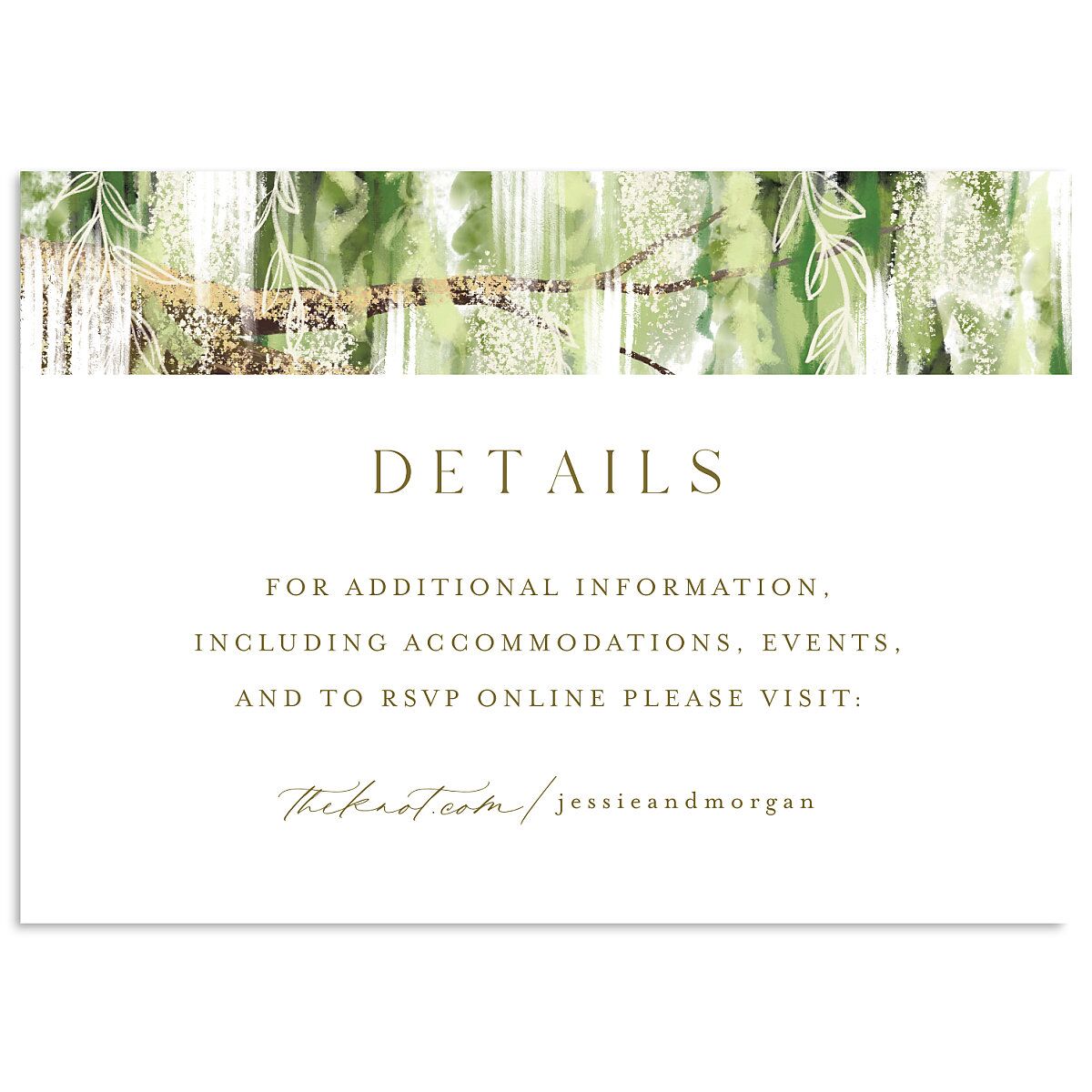 Southern Spanish Moss Wedding Enclosure Cards