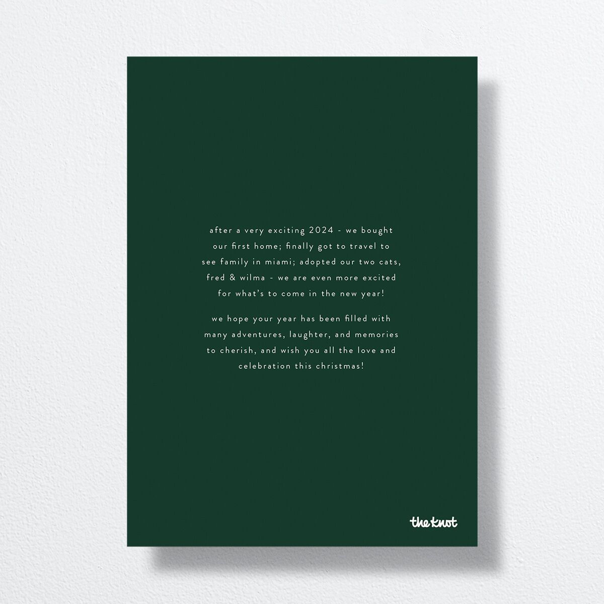 Christmas Wishes Holiday Cards Dark Green Signature