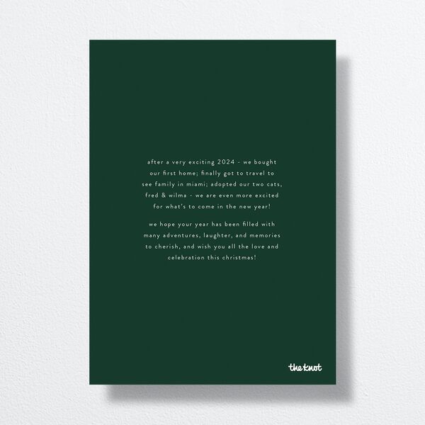 Christmas Wishes Holiday Cards Dark Green Signature