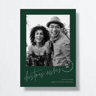 Christmas Wishes Holiday Cards Dark Green Signature